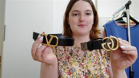 Gucci Marmont Belt and Valentino belt comparison .